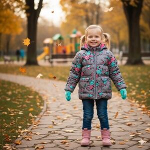 Hanna Andersson Floral Puffer Jacket - Gray and Pink